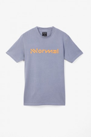 NNormal Organic cotton t-shirt Kék | 834KYBDJZ