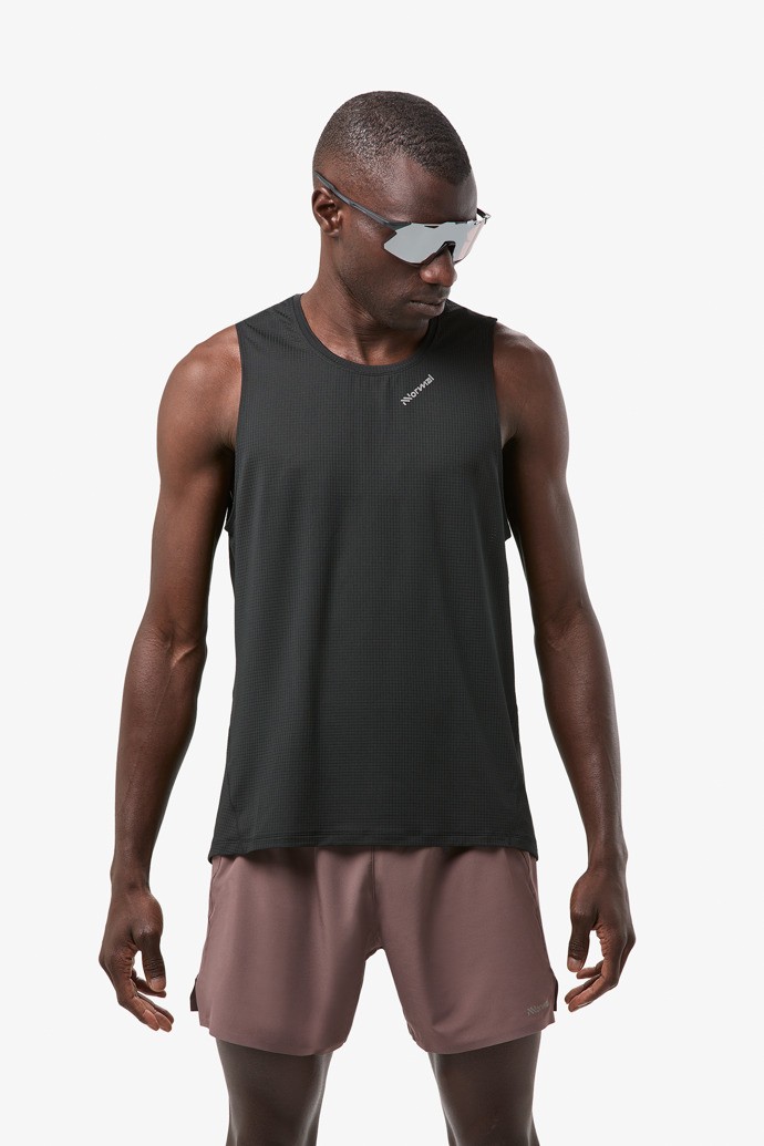 NNormal Race Tank Top Fekete | 264UFNSLY