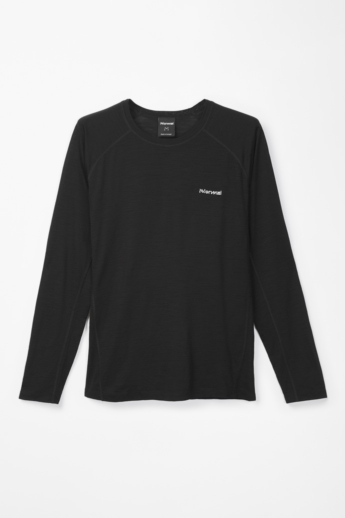 NNormal merino long sleeve t-shirt Fekete | 732MFBUPD