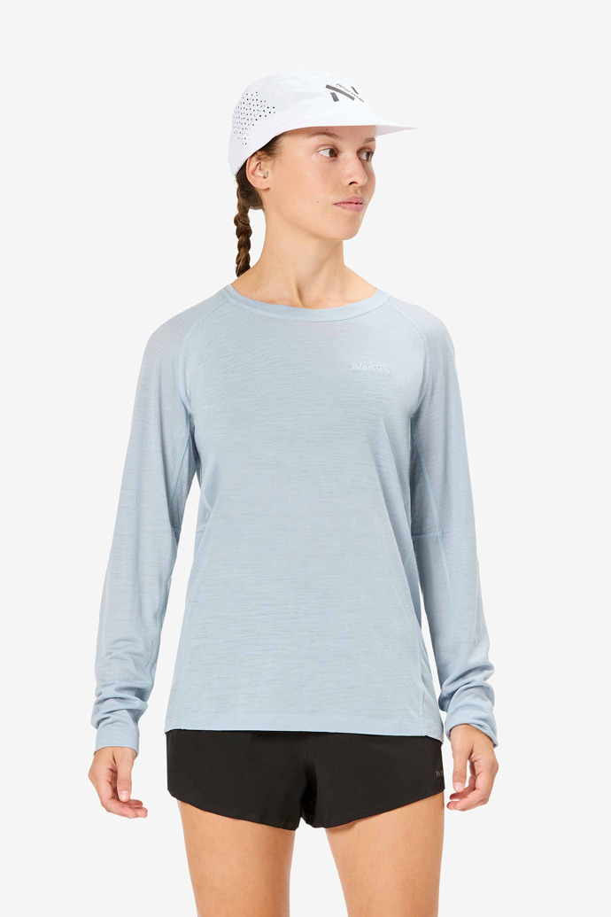 NNormal merino long sleeve t-shirt Kék | 134MRIDQX