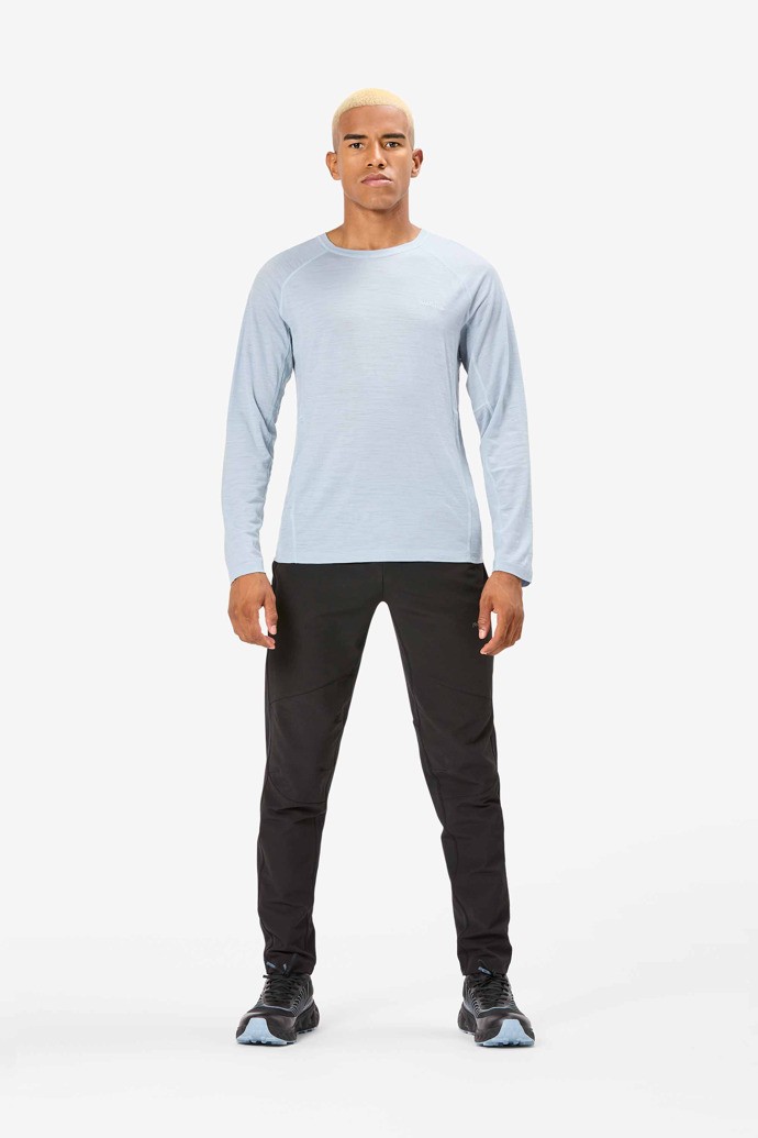 NNormal merino long sleeve t-shirt Kék | 516XQPYFK